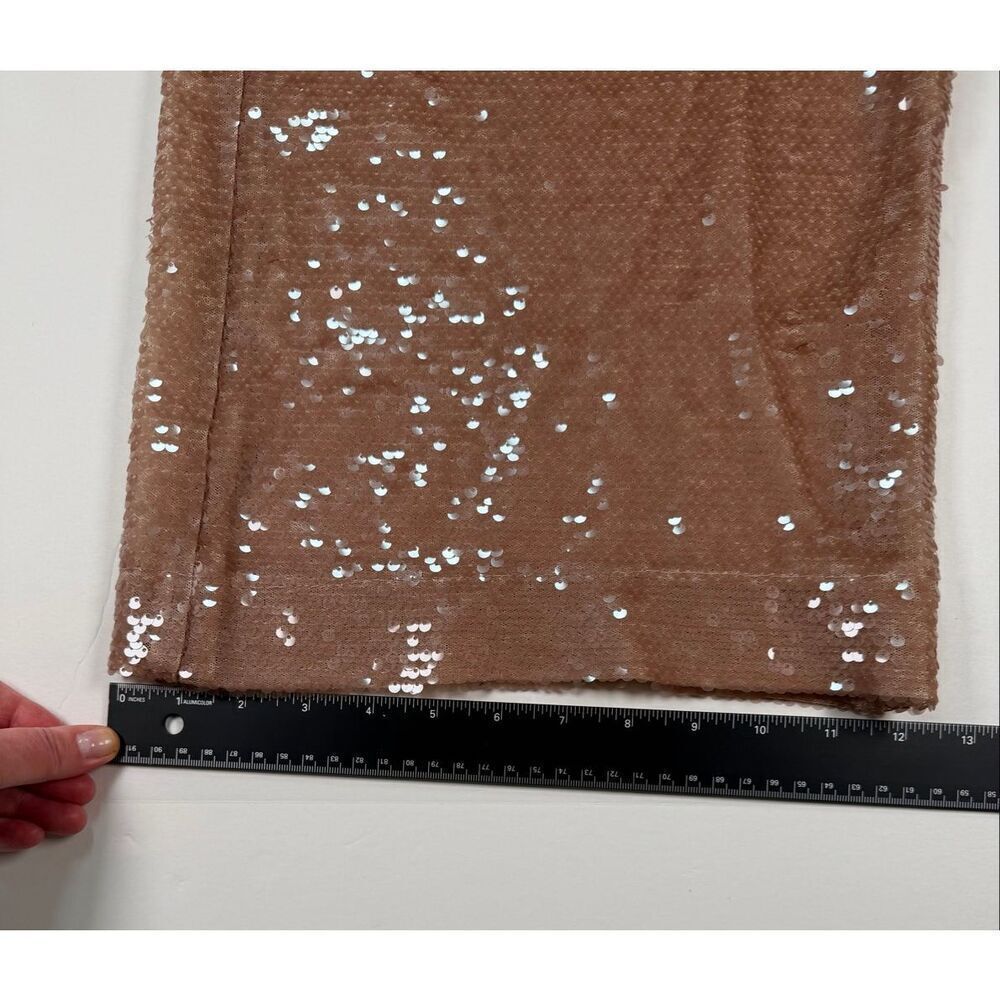 Ted Baker Milleit Matte Sequin Wide Leg Sequin High Rise Pant Light Pink Size 10 - Picture 9 of 12